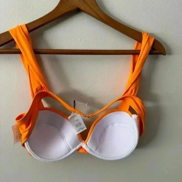 NWT WEWOREWHAT ORANGE BIKINI  TOP L - Picture 5 of 6
